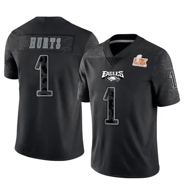 Men's Nike Philadelphia Eagles Jalen Hurts Black Reflective Super Bowl LIX Jersey - Limited