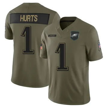 Men's Nike Philadelphia Eagles Jalen Hurts Olive 2025 Salute to Service Jersey - Limited