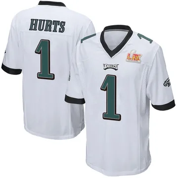 Men's Nike Philadelphia Eagles Jalen Hurts White Super Bowl LIX Jersey - Game