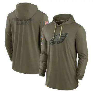 Men's Nike Philadelphia Eagles Olive 2022 Salute to Service Tonal Pullover Hoodie -