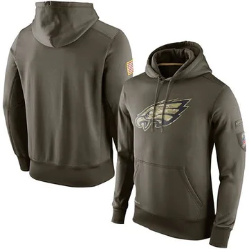 Men's Nike Philadelphia Eagles Olive Salute to Service KO Performance Hoodie