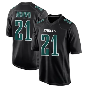 Men's Philadelphia Eagles Sydney Brown Black Carbon Fashion Jersey - Game