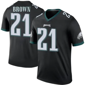 Men's Philadelphia Eagles Sydney Brown Black Color Rush Jersey - Legend