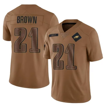 Men's Philadelphia Eagles Sydney Brown Brown 2023 Salute To Service Jersey - Limited