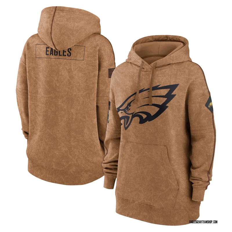 Women's Nike Philadelphia Eagles Brown 2023 Salute to Service Pullover Hoodie
