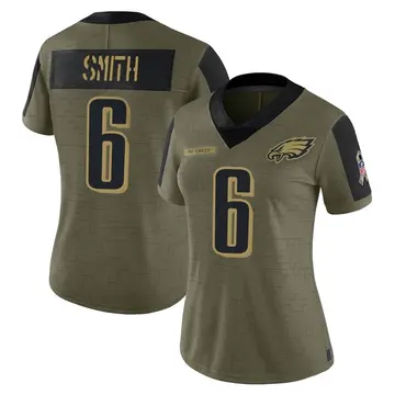 Women's Nike Philadelphia Eagles DeVonta Smith Olive 2021 Salute To Service Jersey - Limited