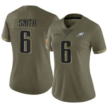 Women's Nike Philadelphia Eagles DeVonta Smith Olive 2022 Salute To Service Jersey - Limited