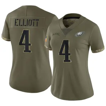 Women's Nike Philadelphia Eagles Jake Elliott Olive 2022 Salute To Service Jersey - Limited
