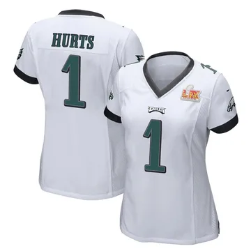 Women's Nike Philadelphia Eagles Jalen Hurts White Super Bowl LIX Jersey - Game