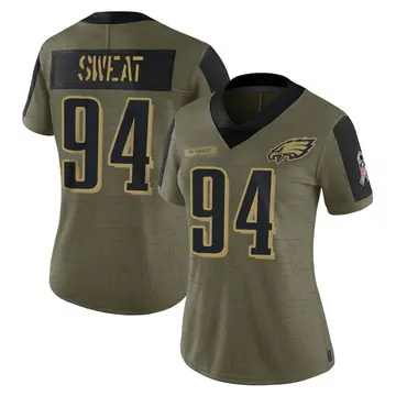 Women's Nike Philadelphia Eagles Josh Sweat Olive 2021 Salute To Service Jersey - Limited