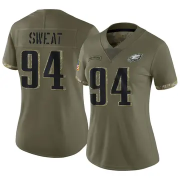 Women's Nike Philadelphia Eagles Josh Sweat Olive 2022 Salute To Service Jersey - Limited