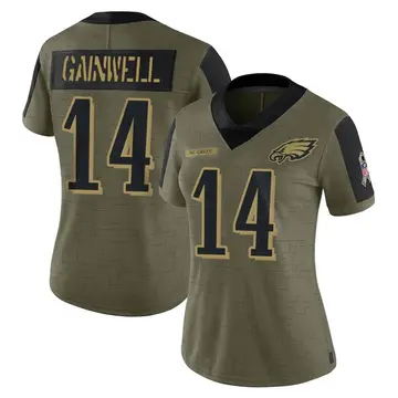 Women's Nike Philadelphia Eagles Kenneth Gainwell Olive 2021 Salute To Service Jersey - Limited