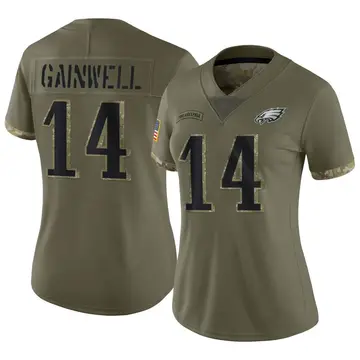 Women's Nike Philadelphia Eagles Kenneth Gainwell Olive 2022 Salute To Service Jersey - Limited