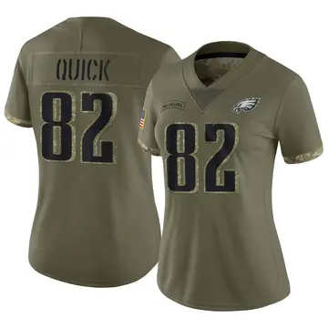 Women's Nike Philadelphia Eagles Mike Quick Olive 2022 Salute To Service Jersey - Limited
