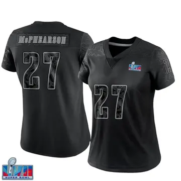 Women's Nike Philadelphia Eagles Zech McPhearson Black Reflective Super Bowl LVII Patch Jersey - Limited