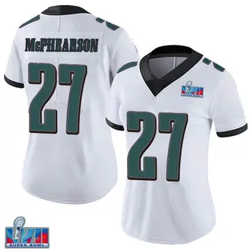Women's Nike Philadelphia Eagles Zech McPhearson White Vapor Untouchable Super Bowl LVII Patch Jersey - Limited