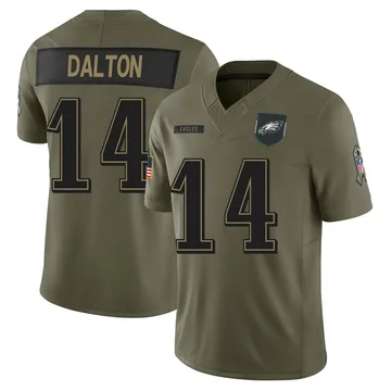 Youth Nike Philadelphia Eagles Andy Dalton Olive 2025 Salute to Service Jersey - Limited