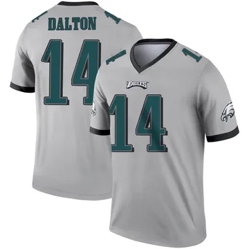 Youth Nike Philadelphia Eagles Andy Dalton Silver Inverted Jersey - Legend