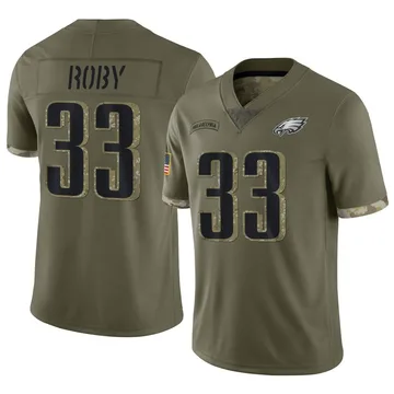 Youth Nike Philadelphia Eagles Bradley Roby Olive 2022 Salute To Service Jersey - Limited