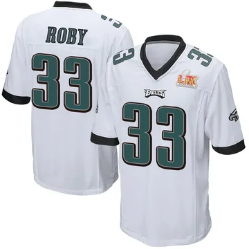 Youth Nike Philadelphia Eagles Bradley Roby White Super Bowl LIX Jersey - Game