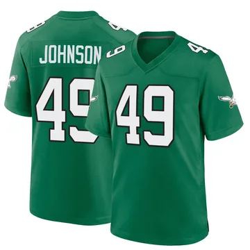 Youth Nike Philadelphia Eagles Brandon Johnson Green Kelly Alternate Jersey - Game