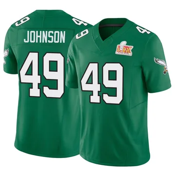 Youth Nike Philadelphia Eagles Brandon Johnson Green Kelly Alternate Vapor F.U.S.E. Super Bowl LIX Jersey - Limited