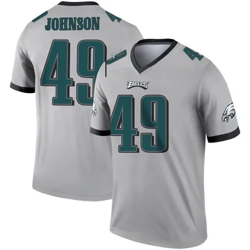 Youth Nike Philadelphia Eagles Brandon Johnson Silver Inverted Jersey - Legend