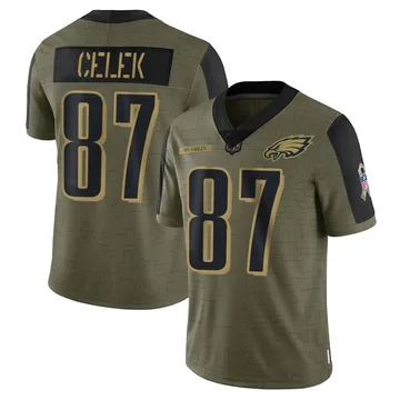 Youth Nike Philadelphia Eagles Brent Celek Olive 2021 Salute To Service Jersey - Limited
