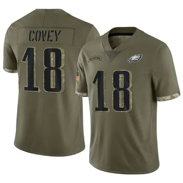 Youth Nike Philadelphia Eagles Britain Covey Olive 2022 Salute To Service Jersey - Limited