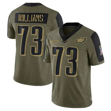 Youth Nike Philadelphia Eagles Cameron Williams Olive 2021 Salute To Service Jersey - Limited
