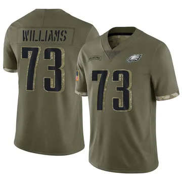 Youth Nike Philadelphia Eagles Cameron Williams Olive 2022 Salute To Service Jersey - Limited