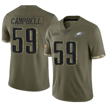 Youth Nike Philadelphia Eagles Chance Campbell Olive 2022 Salute To Service Jersey - Limited