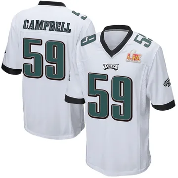 Youth Nike Philadelphia Eagles Chance Campbell White Super Bowl LIX Jersey - Game
