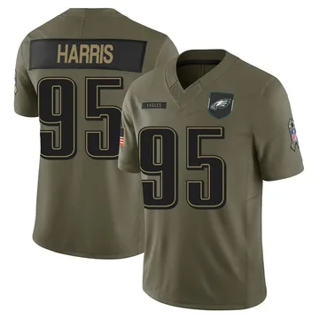 Youth Nike Philadelphia Eagles Charles Harris Olive 2025 Salute to Service Jersey - Limited