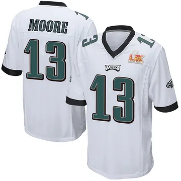 Youth Nike Philadelphia Eagles Elijah Moore White Super Bowl LIX Jersey - Game