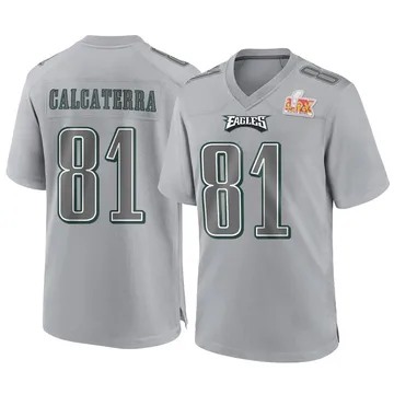 Youth Nike Philadelphia Eagles Grant Calcaterra Gray Atmosphere Fashion Super Bowl LIX Jersey - Game