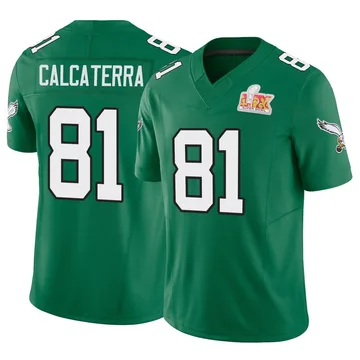 Youth Nike Philadelphia Eagles Grant Calcaterra Green Kelly Alternate Vapor F.U.S.E. Super Bowl LIX Jersey - Limited