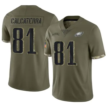 Youth Nike Philadelphia Eagles Grant Calcaterra Olive 2022 Salute To Service Jersey - Limited