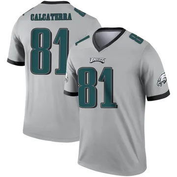 Youth Nike Philadelphia Eagles Grant Calcaterra Silver Inverted Jersey - Legend