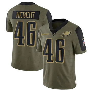 Youth Nike Philadelphia Eagles Griffin Hebert Olive 2021 Salute To Service Jersey - Limited