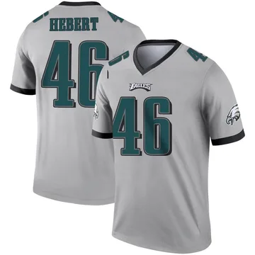 Youth Nike Philadelphia Eagles Griffin Hebert Silver Inverted Jersey - Legend