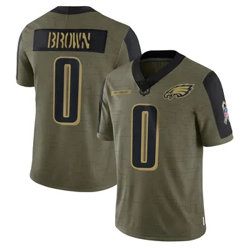 Youth Nike Philadelphia Eagles Hollywood Brown Olive 2021 Salute To Service Jersey - Limited