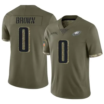 Youth Nike Philadelphia Eagles Hollywood Brown Olive 2022 Salute To Service Jersey - Limited