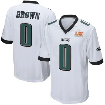 Youth Nike Philadelphia Eagles Hollywood Brown White Super Bowl LIX Jersey - Game