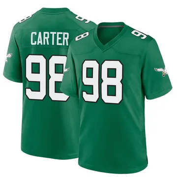 Youth Nike Philadelphia Eagles Jalen Carter Green Kelly Alternate Jersey - Game