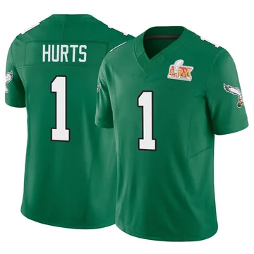 Youth Nike Philadelphia Eagles Jalen Hurts Green Kelly Alternate Vapor F.U.S.E. Super Bowl LIX Jersey - Limited