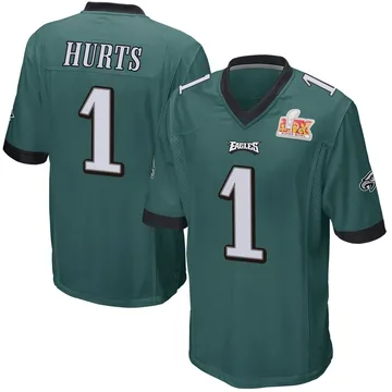 Youth Nike Philadelphia Eagles Jalen Hurts Green Team Color Super Bowl LIX Jersey - Game