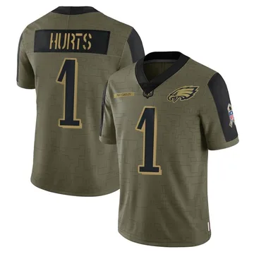Youth Nike Philadelphia Eagles Jalen Hurts Olive 2021 Salute To Service Jersey - Limited