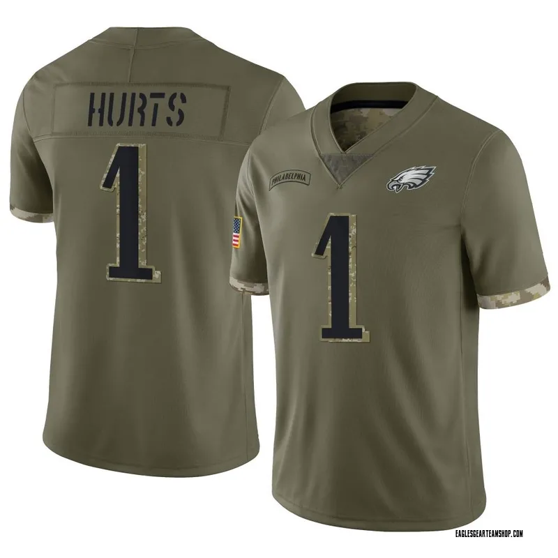 Youth Nike Philadelphia Eagles Jalen Hurts Olive 2022 Salute To Service Jersey - Limited