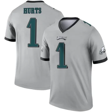 Youth Nike Philadelphia Eagles Jalen Hurts Silver Inverted Jersey - Legend